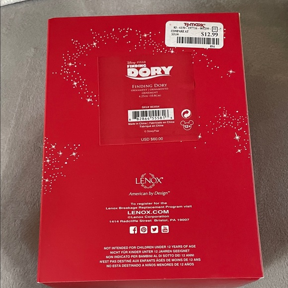 Lenox Dory and Nemo Ornament in Blue and Orange - Picture 2 of 3